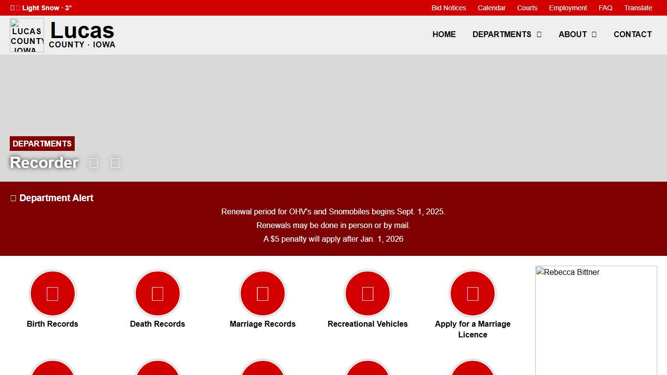 Recorder Lucas County, Iowa